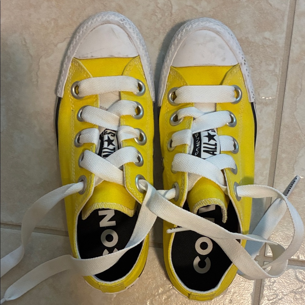 Converse Yellow and White Athletic Shoes
